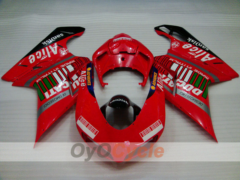 Einspritz-Verkleidungssatz für Ducati 848, 08-13 - Rot, Schwarz - Alice #OYO87902176 Zweitbild
