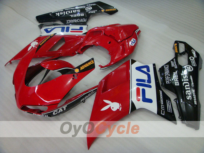 Einspritz-Verkleidungssatz für Ducati 848, 08-13 - Rot, Schwarz - FILA #OYO87902185 Hauptbild