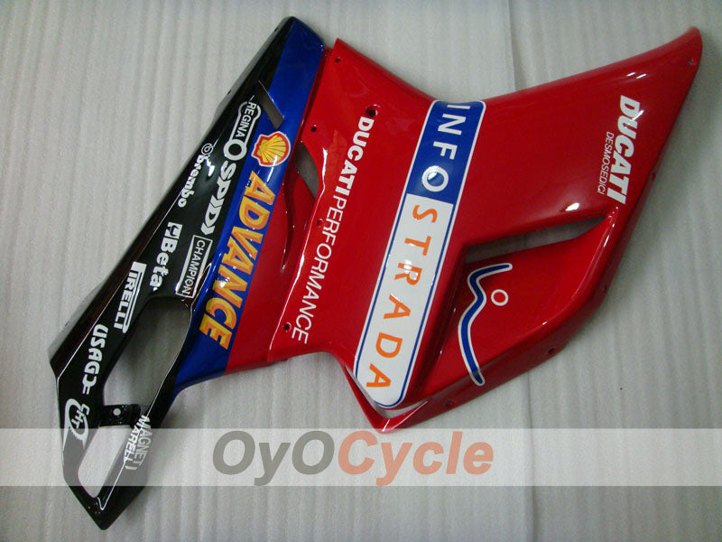 Einspritz-Verkleidungssatz für Ducati 848, 08-13 - Rot, Schwarz - INFO STRADA #OYO87902186