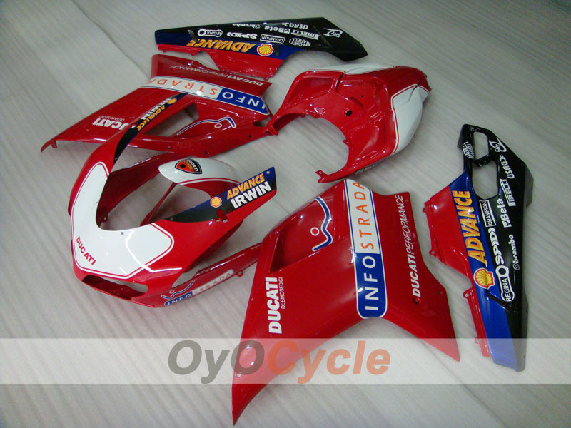 Einspritz-Verkleidungssatz für Ducati 848, 08-13 - Rot, Schwarz - INFO STRADA #OYO87902186 Hauptbild