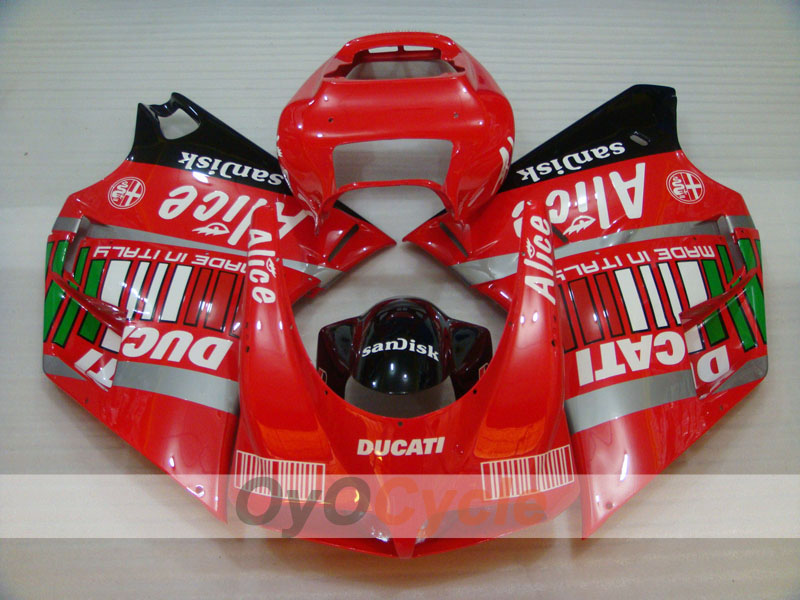 Verkleidungssatz für 99-02 Ducati 996 - Rot, Schwarz - Alice #OYO87902190 Zweitbild