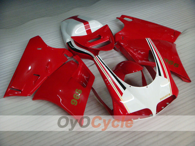 Einspritzverkleidungssatz für Ducati 996, 99-02 - Rot, Weiß - Werksstil #OYO87902213