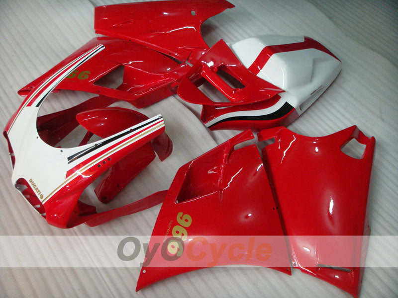 Einspritzverkleidungssatz für Ducati 996, 99-02 - Rot, Weiß - Werksstil #OYO87902213 Hauptbild