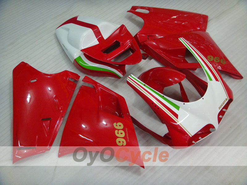 Einspritzverkleidungssatz für Ducati 996, 99-02 - Rot, Weiß - Werksstil #OYO87902214 Hauptbild
