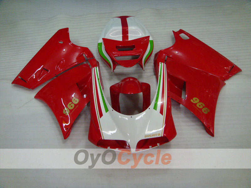 Einspritzverkleidungssatz für Ducati 996, 99-02 - Rot, Weiß - Werksstil #OYO87902214