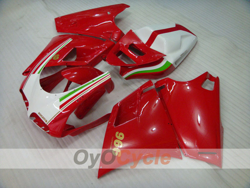 Einspritzverkleidungssatz für Ducati 996, 99-02 - Rot, Weiß - Werksstil #OYO87902214