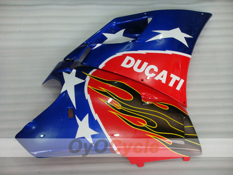 Einspritzverkleidungssatz für Ducati 996, 99-02 - Rot, Silber - Flamme #OYO87902218