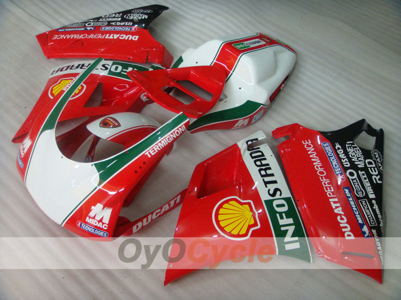 Einspritzverkleidungssatz für Ducati 996, 99-02 - Rot, Weiß - INFO STRADA #OYO87902221 Hauptbild