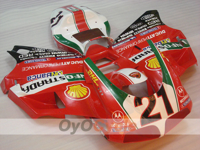 Einspritzverkleidungssatz für Ducati 996, 99-02 - Rot, Weiß - INFO STRADA #OYO87902223