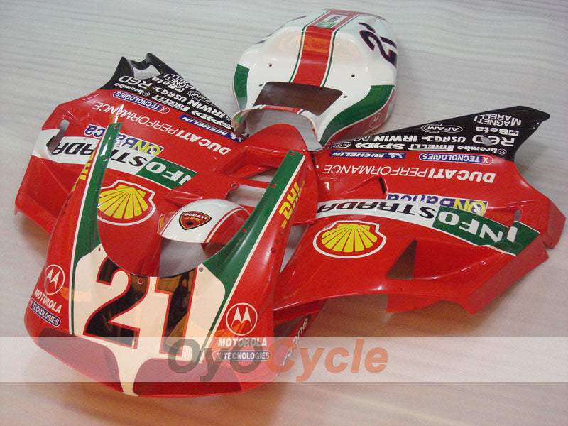 Einspritzverkleidungssatz für Ducati 996, 99-02 - Rot, Weiß - INFO STRADA #OYO87902223