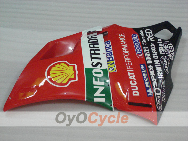Einspritzverkleidungssatz für Ducati 996, 99-02 - Rot, Weiß - INFO STRADA #OYO87902223