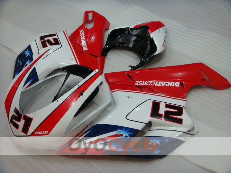 Verkleidungssatz für Einspritzermodelle für Ducati 848, 08-13 - Rot, Weiß - Xerox #OYO87902261 Hauptbild