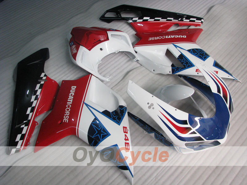 Einspritz-Verkleidungssatz für Ducati 848 08-13 - Rot, Weiß - Xerox #OYO87902266 Hauptbild