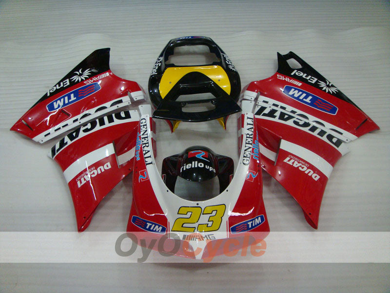 Einspritzverkleidungssatz für Ducati 998, Baujahr 02-04 - Rot, Schwarz - Werksdesign #OYO87902279