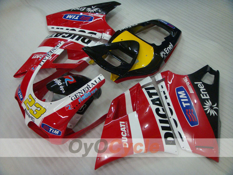 Einspritzverkleidungssatz für Ducati 998, Baujahr 02-04 - Rot, Schwarz - Werksdesign #OYO87902279