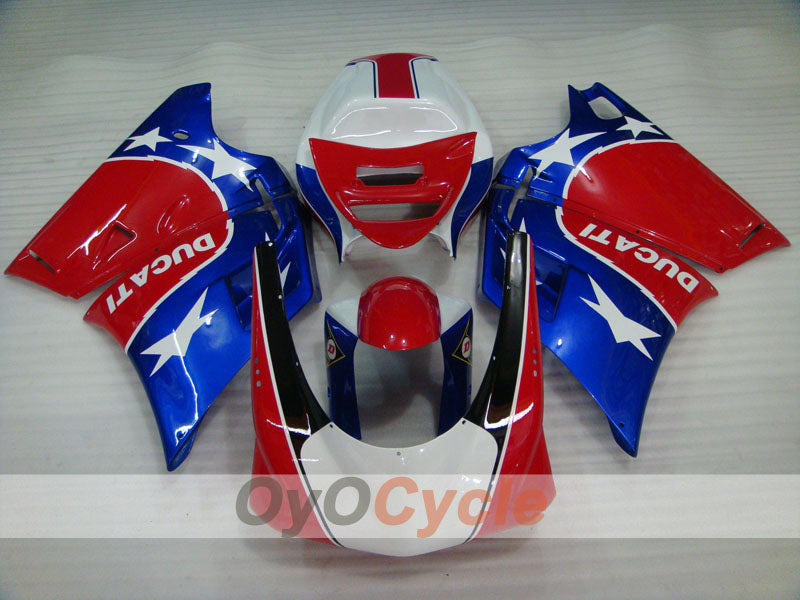 Einspritzverkleidungssatz für Ducati 998, Baujahr 02-04 - Rot, Blau - Werksdesign #OYO87902280