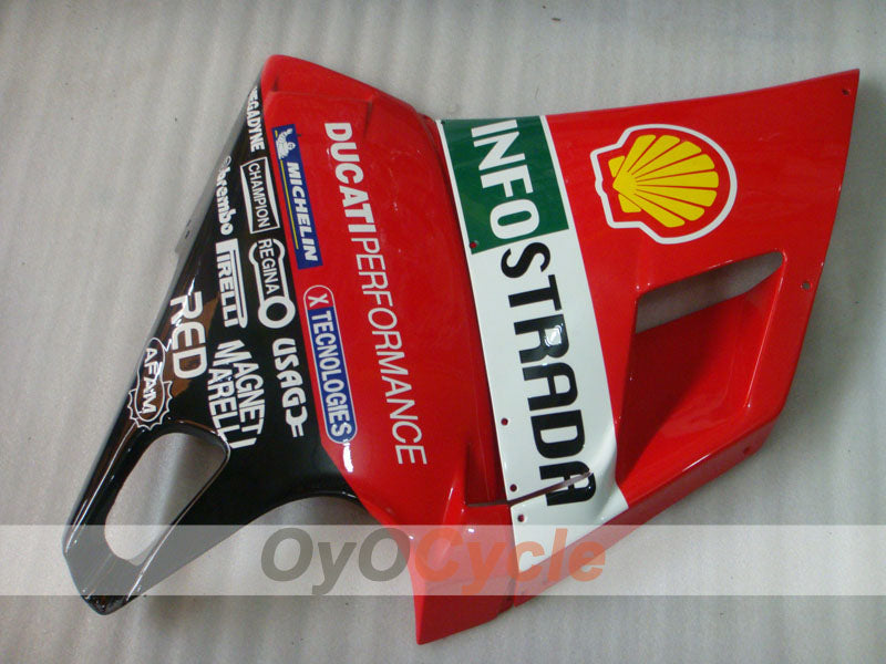 Einspritz-Verkleidungssatz für Ducati 998, Baujahr 02-04 - Rot, Weiß - INFO STRADA #OYO87902298