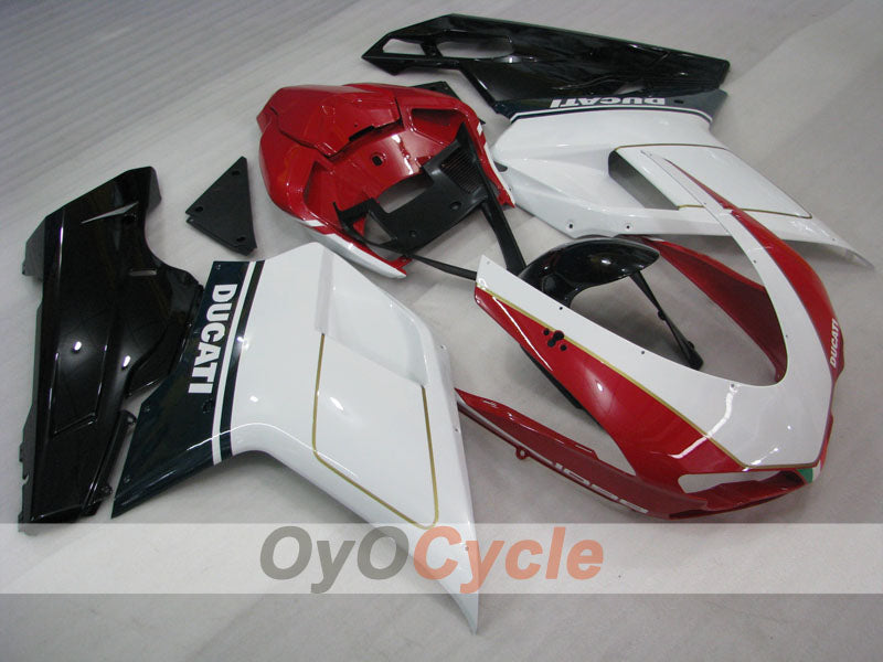 Einspritz-Verkleidungssatz für Ducati 1098, Baujahr 07-09 - Weiß, Schwarz - Werksdesign #OYO87902316 Hauptbild