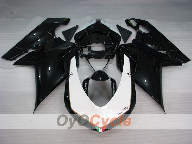 Einspritz-Verkleidungssatz für Ducati 1098, Baujahr 07-09 - Weiß, Schwarz - Werksstil #OYO87902325 Zweitbild