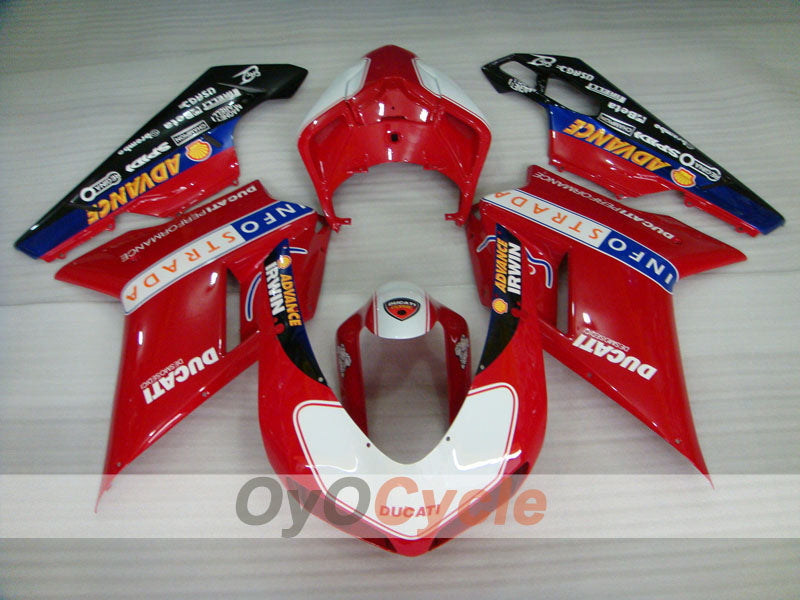 Verkleidungskit für Einspritzung für Ducati 1198 09-11 - Rot, Schwarz - INFO STRADA #OYO87902338