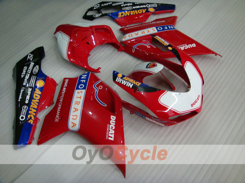 Verkleidungskit für Einspritzung für Ducati 1198 09-11 - Rot, Schwarz - INFO STRADA #OYO87902338 Hauptbild