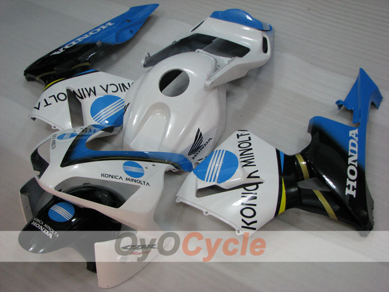 Einspritzverkleidungssatz für 03-04 CBR600RR - Weiß, Schwarz - Konica Minolta #OYO87902527