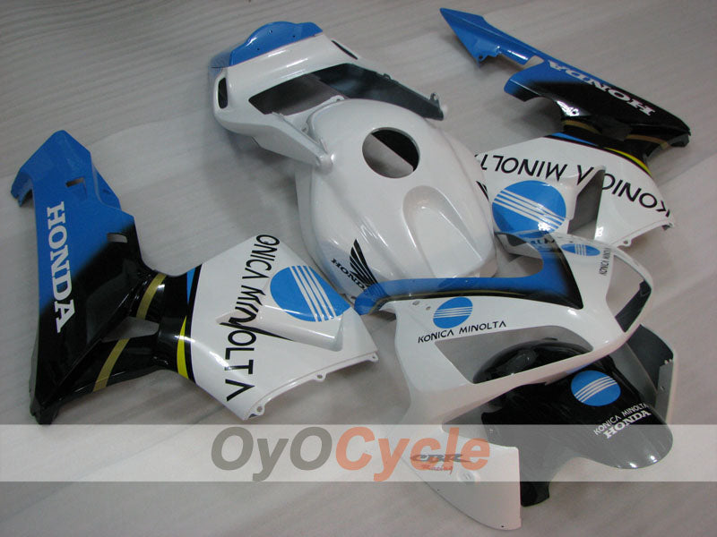 Einspritzverkleidungssatz für 03-04 CBR600RR - Weiß, Schwarz - Konica Minolta #OYO87902527