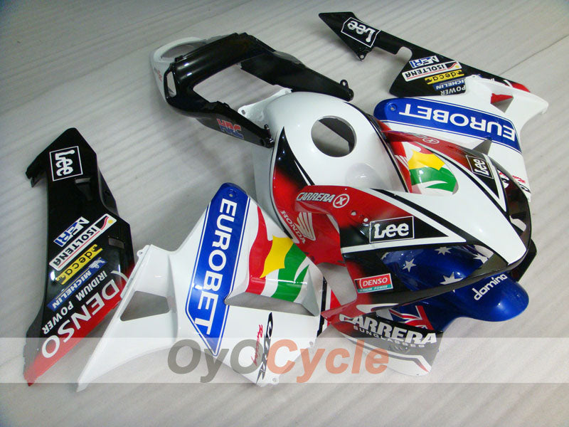 Einspritzverkleidungssatz für 03-04 CBR600RR - Weiß, Schwarz - Lee #OYO87902536 Hauptbild