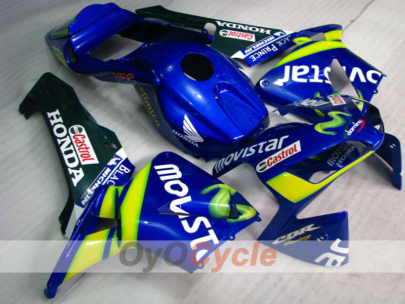 Einspritzverkleidungssatz für 03-04 CBR600RR - Gelb, Blau - Movistar #OYO87902537 Hauptbild