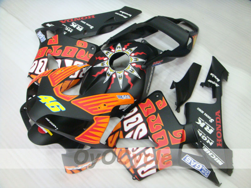 Verkleidungssatz für Einspritzermodelle der CBR600RR 03-04 - Schwarz, Matt - Rossi #OYO87902541