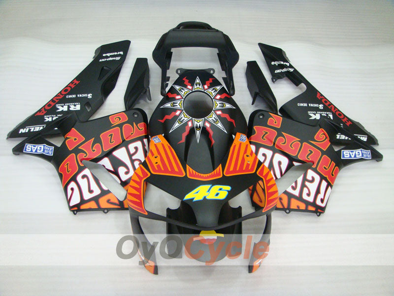 Verkleidungssatz für Einspritzermodelle der CBR600RR 03-04 - Schwarz, Matt - Rossi #OYO87902541