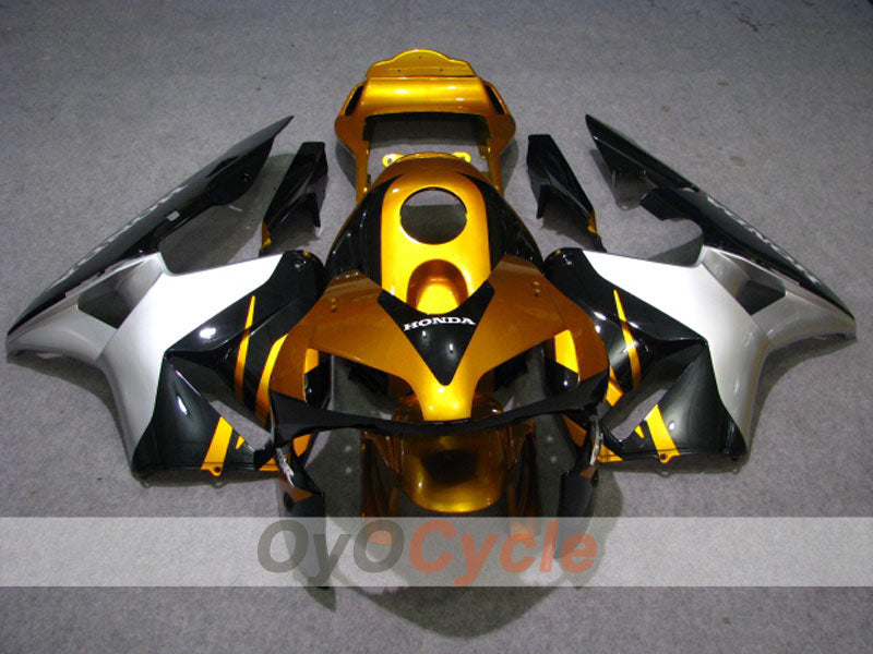 Einspritzverkleidungssatz für 03-04 CBR600RR - Schwarz, Gold - Werksstil #OYO87902611