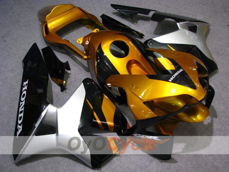 Einspritzverkleidungssatz für 03-04 CBR600RR - Schwarz, Gold - Werksstil #OYO87902611
