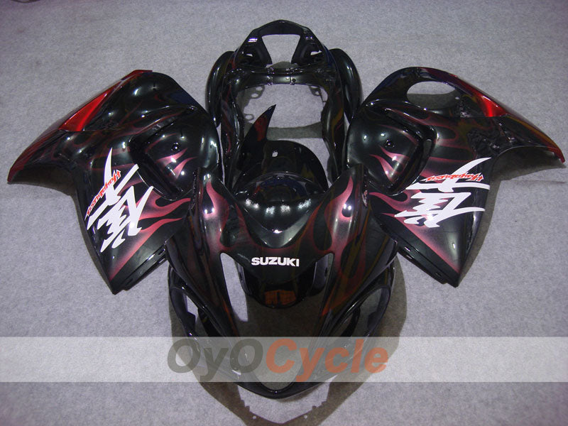 Einspritz-Verkleidungssatz für 08-20 GSXR1300 Hayabusa - Rot, Schwarz - Flammen #OYO87902668
