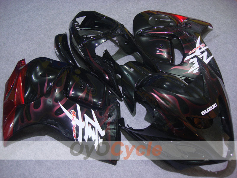 Einspritz-Verkleidungssatz für 08-20 GSXR1300 Hayabusa - Rot, Schwarz - Flammen #OYO87902668