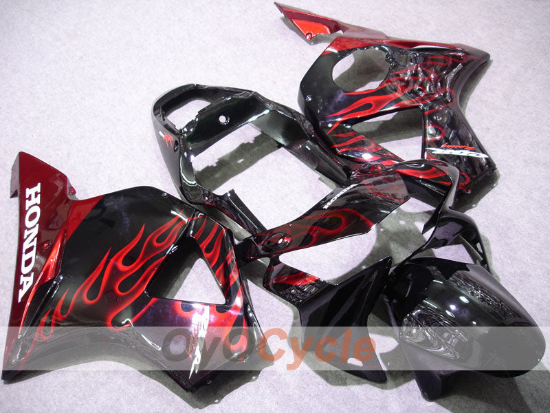 Einspritzverkleidungssatz für CBR900RR 954, Baujahr 02-03 - Rot, Schwarz - Flame #OYO87902730 Hauptbild