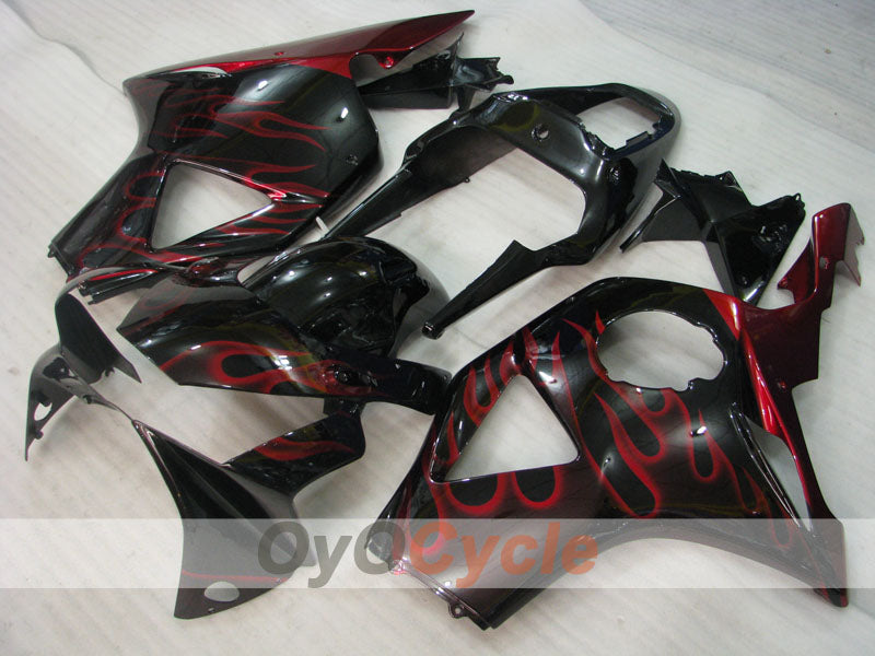 Einspritzverkleidungssatz für CBR900RR 954, Baujahr 02-03 - Rot, Schwarz - Flame #OYO87902731 Hauptbild