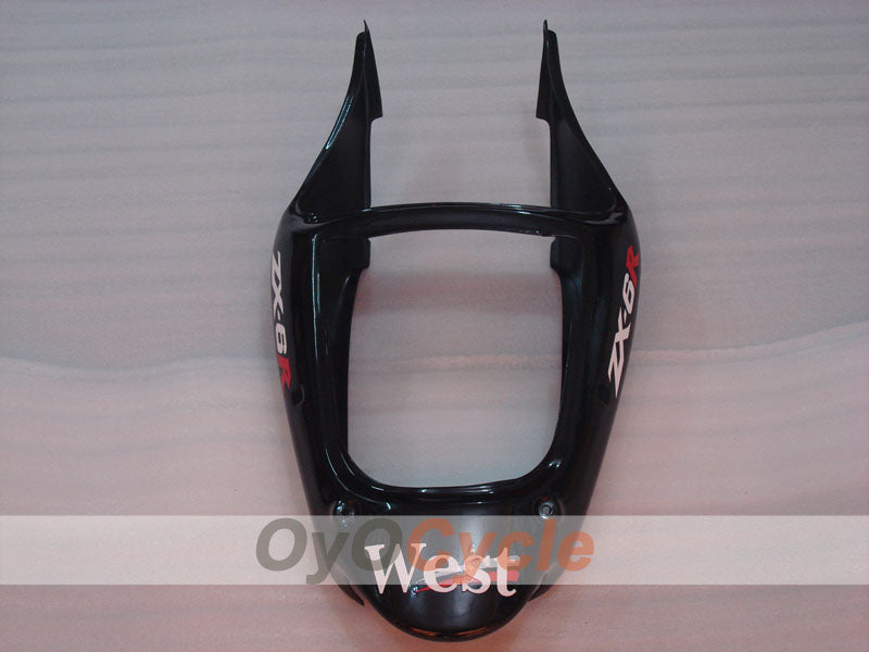 Einspritz-Verkleidungssatz für 00-02 NINJA ZX-6R - Weiß, Schwarz - MICHELIN, West #OYO87902818