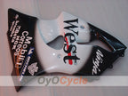 Einspritz-Verkleidungssatz für 00-02 NINJA ZX-6R - Weiß, Schwarz - MICHELIN, West #OYO87902818