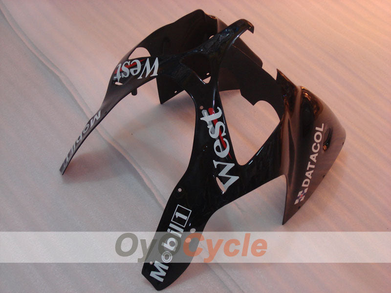 Einspritz-Verkleidungssatz für 00-02 NINJA ZX-6R - Weiß, Schwarz - MICHELIN, West #OYO87902818