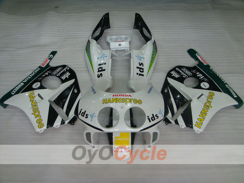 Verkleidungssatz für Einspritzmodelle, 90-94 CBR250RR - Weiß, Schwarz - HANN Spree #OYO87902952