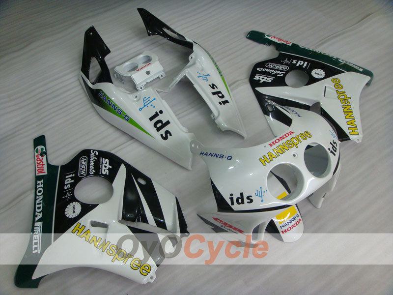 Verkleidungssatz für Einspritzmodelle, 90-94 CBR250RR - Weiß, Schwarz - HANN Spree #OYO87902952