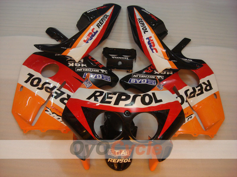 Verkleidungssatz mit Einspritzung für CBR250RR 90-94 - Rot, Orange - Repsol #OYO87902968 Hauptbild