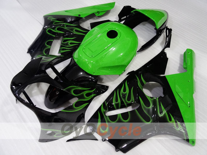 Spritzguss-Verkleidungssatz für 00-01 NINJA ZX-12R - Grün, Schwarz - Flamme #OYO87903057
