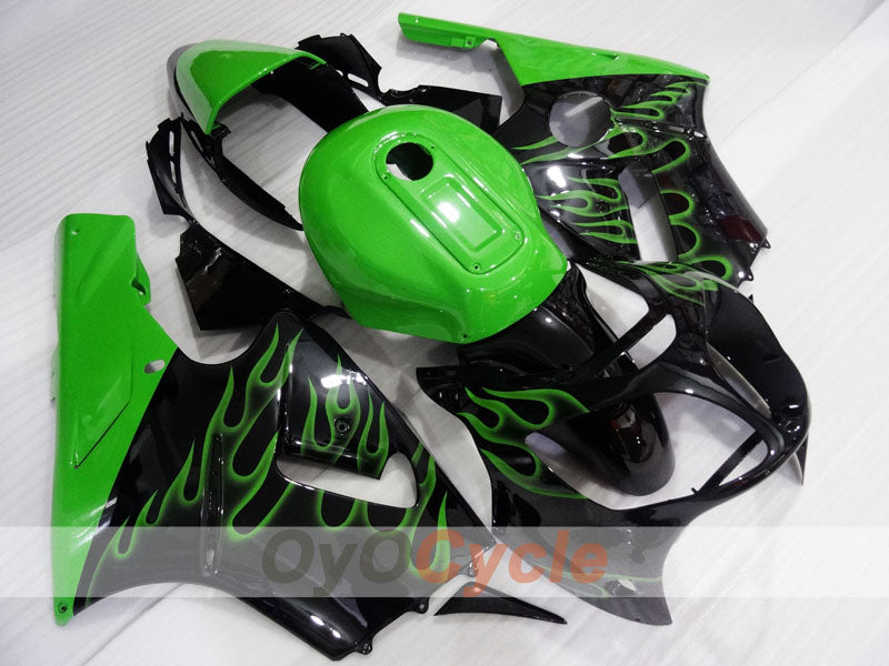 Spritzguss-Verkleidungssatz für 00-01 NINJA ZX-12R - Grün, Schwarz - Flamme #OYO87903057