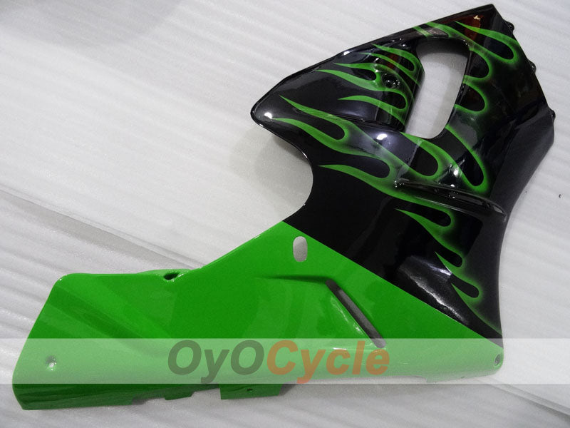 Spritzguss-Verkleidungssatz für 00-01 NINJA ZX-12R - Grün, Schwarz - Flamme #OYO87903057