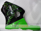 Spritzguss-Verkleidungssatz für 00-01 NINJA ZX-12R - Grün, Schwarz - Flamme #OYO87903057