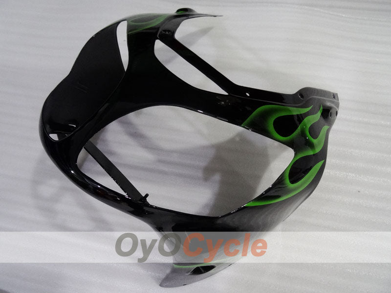 Spritzguss-Verkleidungssatz für 00-01 NINJA ZX-12R - Grün, Schwarz - Flamme #OYO87903057