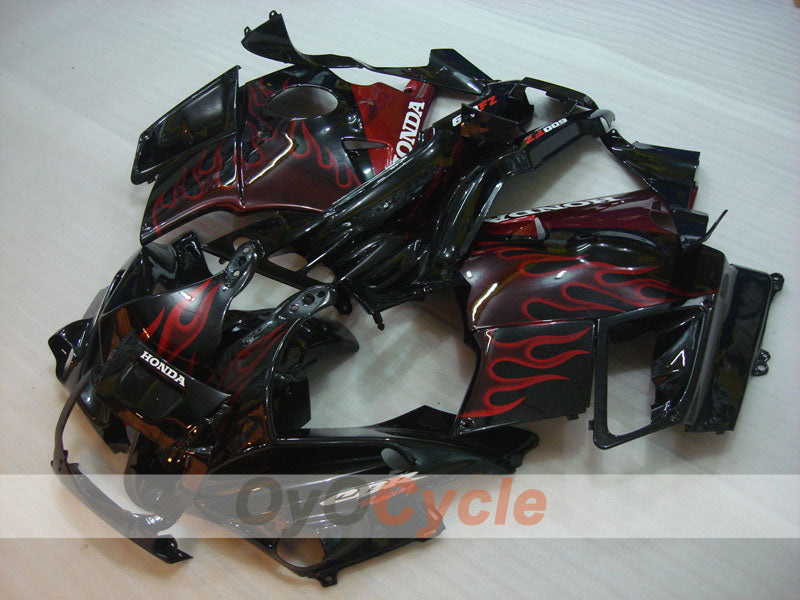 Verkleidungssatz für 91-94 Honda CBR600 F2 - Rot, Schwarz - Flamme #OYO87903060
