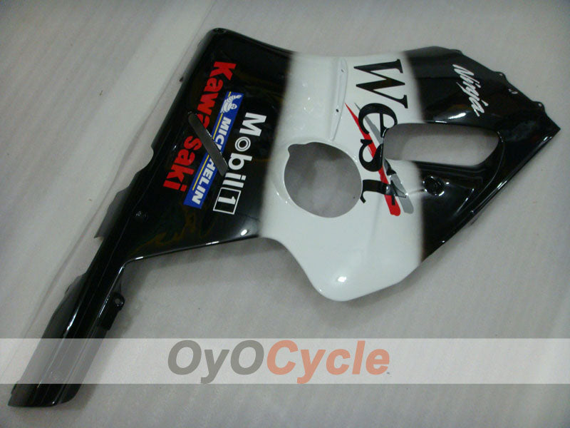 Verkleidungssatz für Einspritzmodelle 00-01 NINJA ZX-12R - Weiß, Schwarz - West #OYO87903081